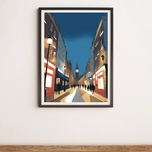 London Kunstdruck | City Lights Wanddekor A3 A4 A5 | Urban Sternenhimmel Poster | Stimmungsvolles London Skyline Geschenk für Sie oder Ihn
