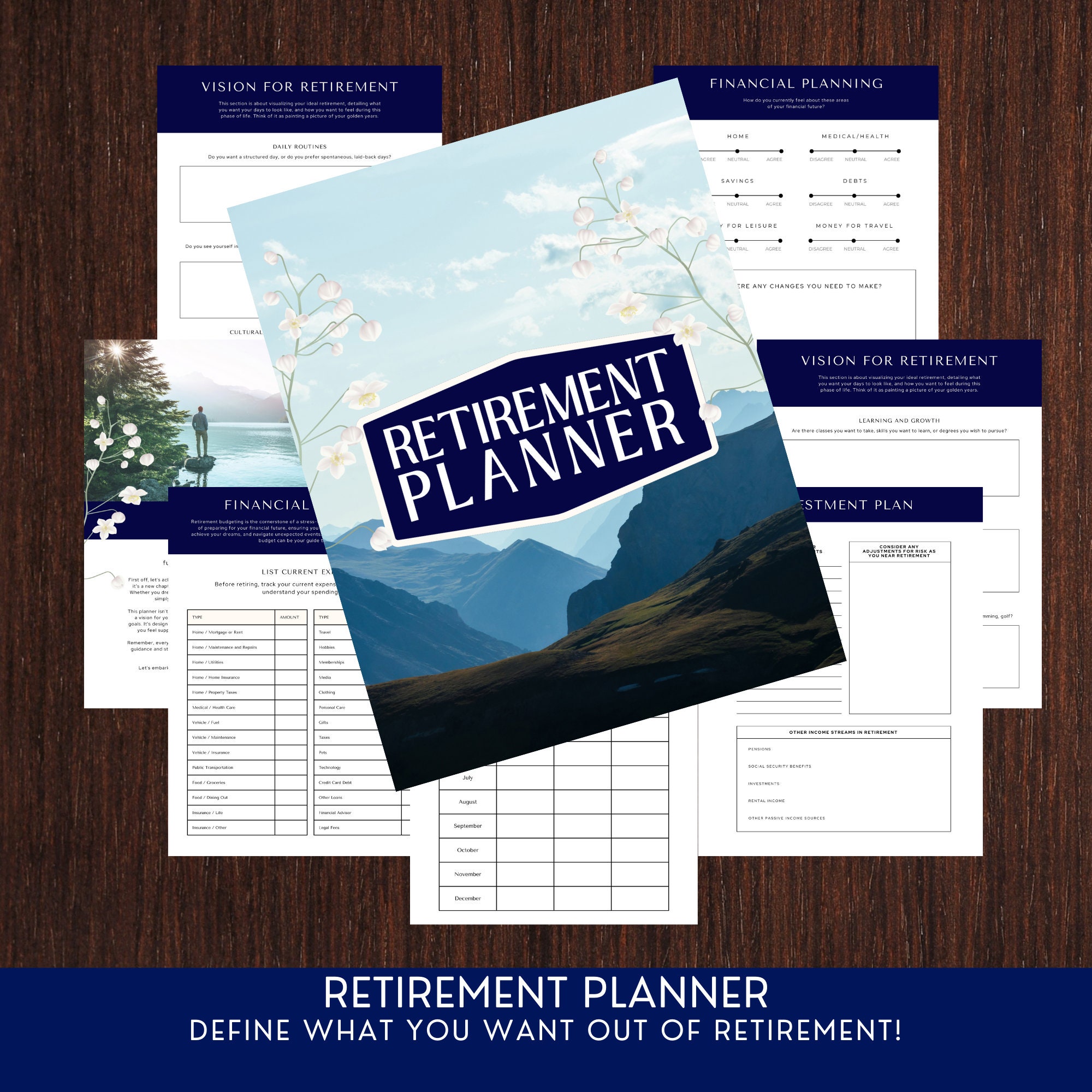 Retirement Planner Printable Define Retirement Vision Prompts ...