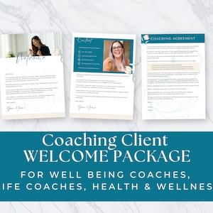 Life Coaching Client Welcome Packet Letters and Client Coaching Agreement for Mindset Coaches, Editable Coaching Templates Welcome Package