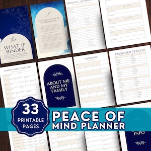End of Life Planner Printable, Just in Case Binder, Legacy Planner, In Case of Emergency Planner, Medical, Assets, Final Wishes Planner