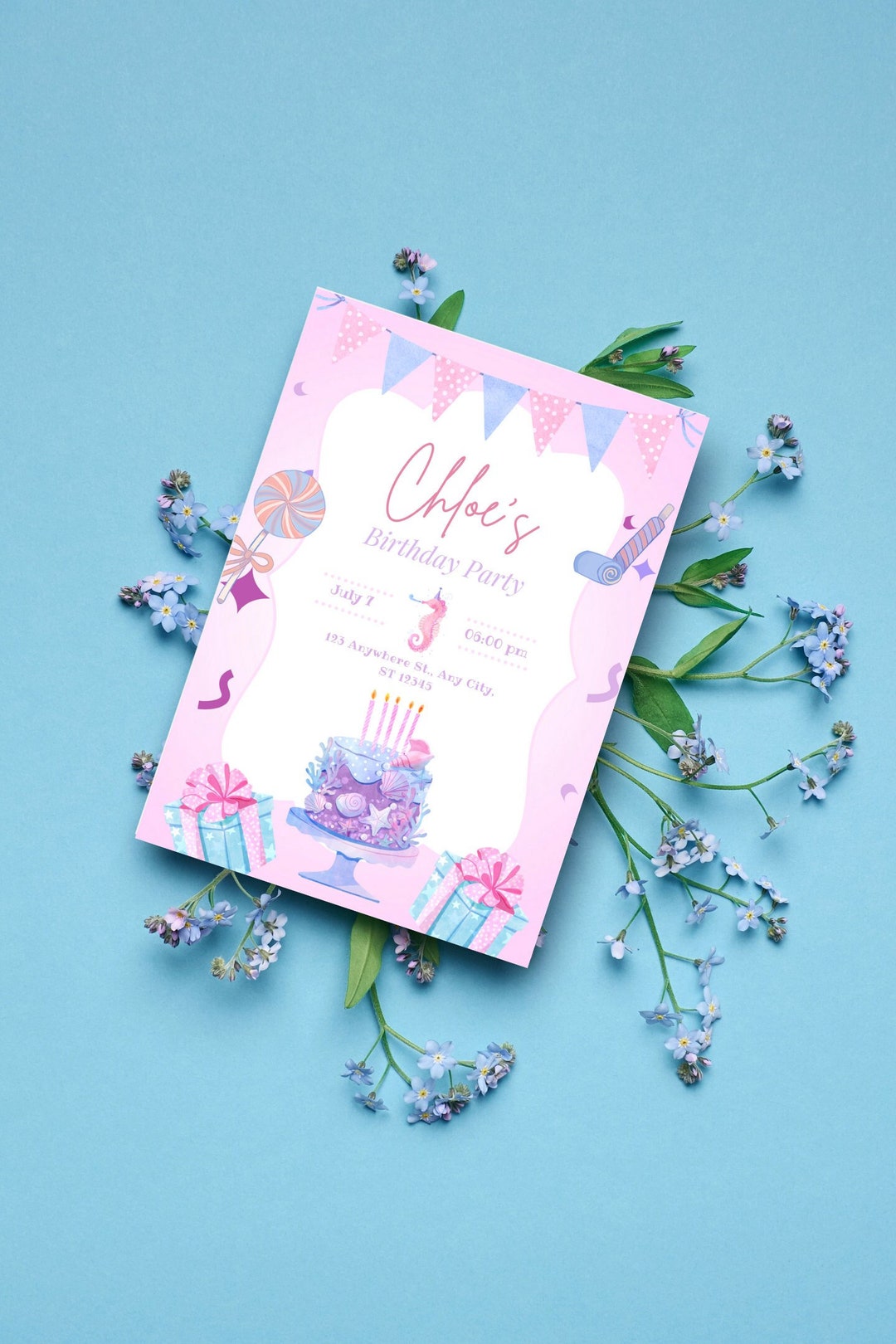 Editable Birthday Invitation Card Blue Birthday Card Etsy editable-birthday-invitation-card-blue-birthday-card-etsy