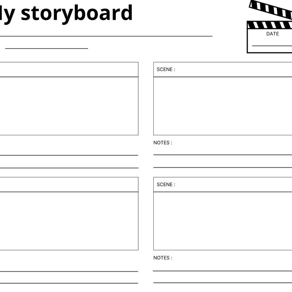 Quick and Easy Storyboarding: Simplified Templates for Creative Projects! FRANÇAIS