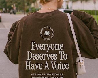 Speech Language Pathology Shirt, SLP Sweatshirt, Your Voice Matters, Y2k Hoodie, Future Speech Therapist, Trendy Grad Gift, Unisex Xmas Gift