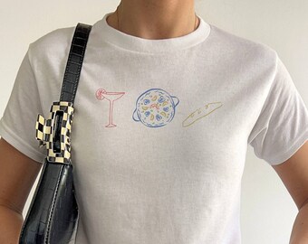 Italy Shirt, Italian Girl Summer, Tomato Girl, Pasta Doodle Tee, Tinned Fish Shirt, Ciao Bella, Coastal Grandma Aesthetic, Seafood Baby Tee