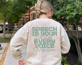 Speech Language Pathologist Sweatshirt, SLP Shirt, Every Voice Matters Crewneck, Speech Therapy Grad Gift, Y2k Hoodie, Future SLP Therapist