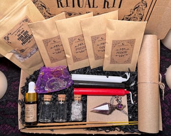 Customizable Witchcraft Starter Kit: Herbs, Crystals, Candles & Oils