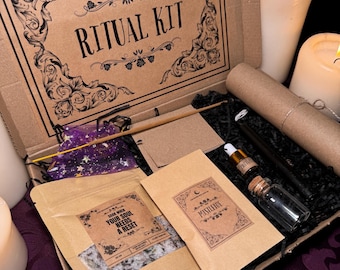 Anfängerschutz-Ritualset: Kristalle, Kräuter, Kerze - Intention Setting