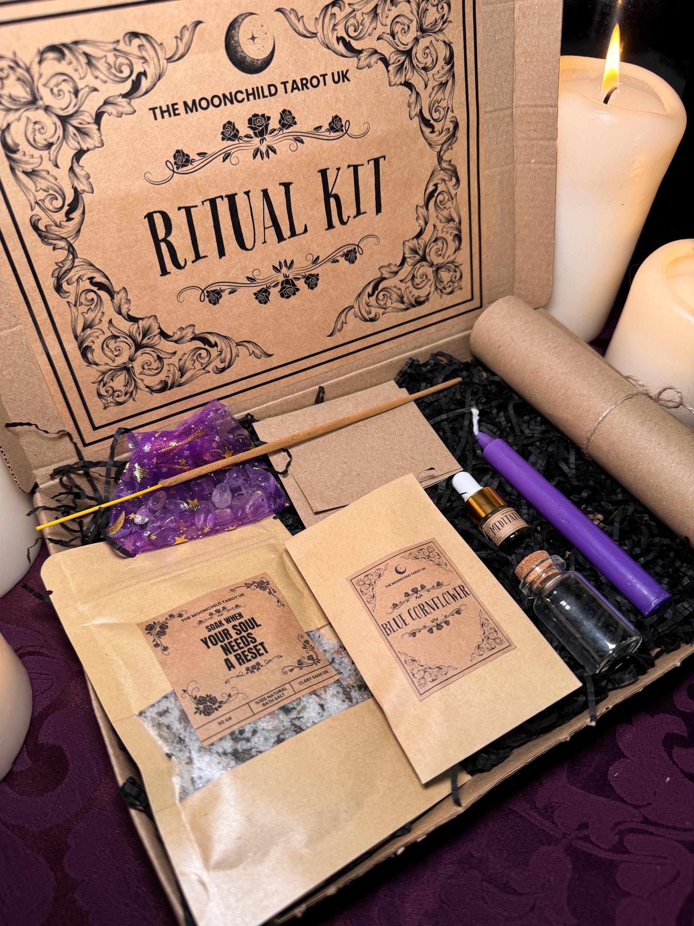 Etsy Ritual Beginner Intuiton Witchcraft Ritual Kit: Crystals, Herbs, Candle ...