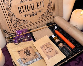 Anfänger Motivation Witchcraft Ritual Kit: Kristalle, Kräuter, Kerze - Intention Setting