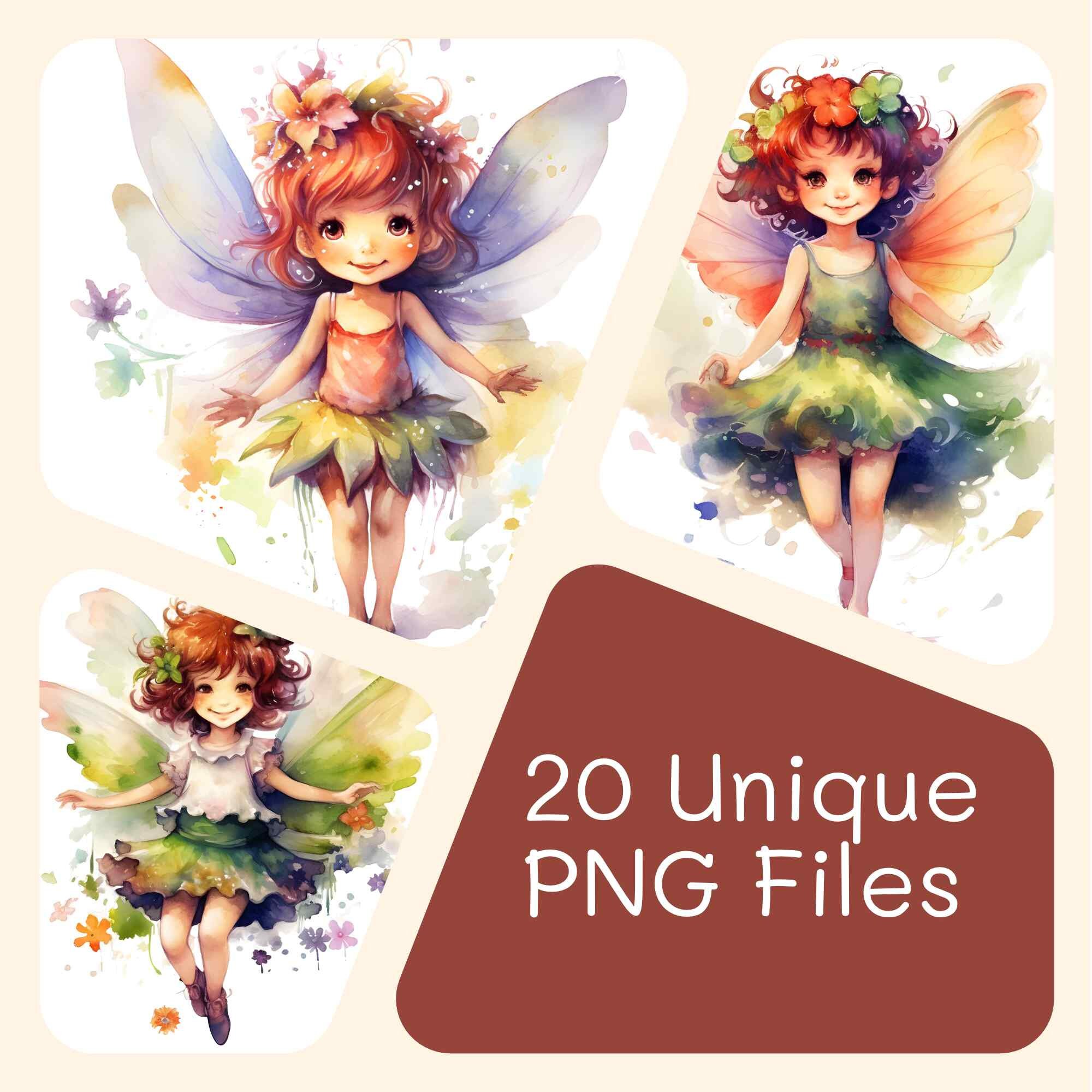 20 PNG Watercolor Garden Fairy Clipart, Fairy PNG Bundle, Fairy Tale ...