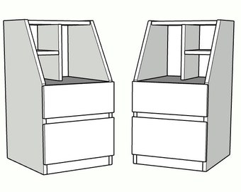 Planos de carpintería de mesa de noche inspirados en Ikea Malm de bricolaje