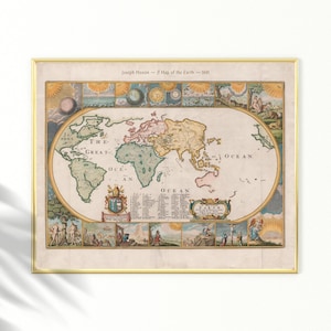 Mapa del Viejo Mundo Arte mural Cartografía histórica antigua Póster de exploración antigua rara Carta de navegación geográfica DESCARGA DIGITAL IMPRIMIBLE