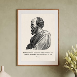 Socrates Philosophy Quote Wall Art Philosophical Humorous Poster Classic Ancient Wisdom Minimalist Wise Statement PRINTABLE DIGITAL DOWNLOAD