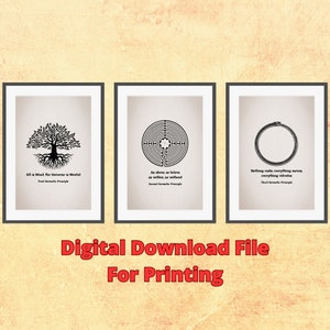 Hermetic Principles Set of 3 Printable Wall Art Alchemy Mystical Poster Spiritual Philosophy Quote Wisdom Statement Picture Digital Download