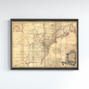 Colônias britânicas e francesas na América Mitchell Mapa de parede Arte antiga Cartografia vintage Cartaz de história do século XVIII PARA IMPRIMIR DOWNLOAD DIGITAL
