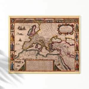 Carte de l'empire romain de 1651 art mural historique ancien vintage cartographie histoire ancienne affiche géographie TÉLÉCHARGEMENT NUMÉRIQUE IMPRIMABLE