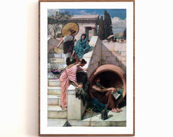 Diógenes de Waterhouse Arte mural Atenas Filosofía cínica Imagen Sabio filosófico Póster gráfico Sabiduría antigua DESCARGA DIGITAL IMPRIMIBLE