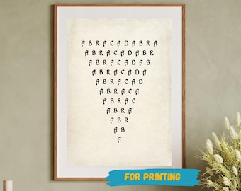 Arte de pared mágico de Abracadabra, ilustración oculta, símbolo esotérico, póster, hechizo místico, decoración vintage, brujería, pagano, descarga digital imprimible