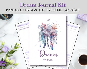 Dream Journal Kit | Dreamcatcher Theme | Dream Diary | Dream Book | Printable Dream Journal Templates | Dream Interpretation | Dream record