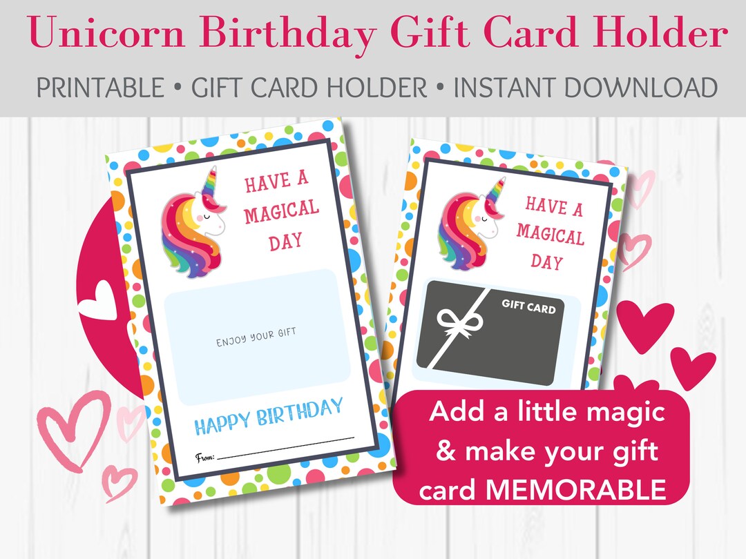 Have a Magical Day Gift Card Holder Unicorn Gift Card Holder Happy