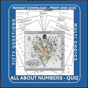 Just Numbers – um quiz imprimível e dinâmico, repleto de enigmas com a ordem das operações matemáticas básicas (BODMAS) para ativar seus reflexos e exercitar sua memória!