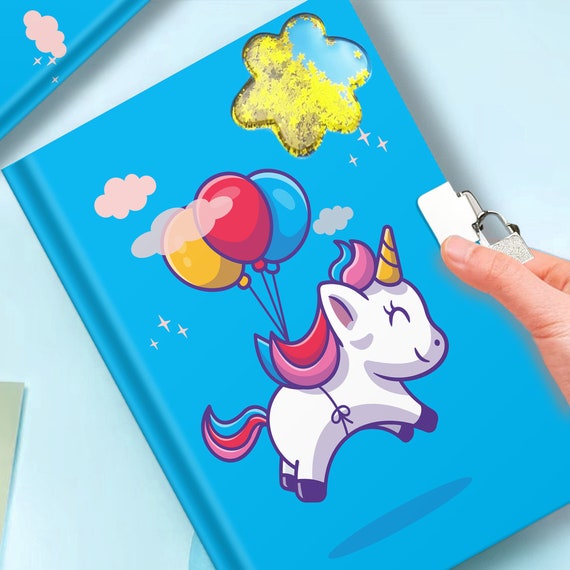 2pcs Girls Diary With Unicorn Pen Design Including 6 Color, Kids Diary,  Diary With Lock for Girls With Unicorn Design, Girls Journal. 
