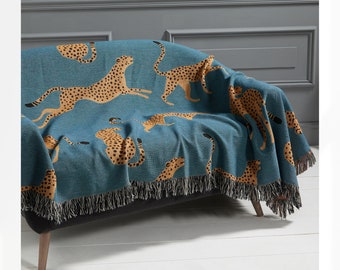 Manta de algodón tejida a medida: arte jacquard para colgar en la pared