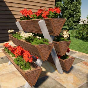 5 Box Tier Planter Plans, Garden Planter Plans, Flower Box Plans, DIY Flower Box, Herb box, DIY  build plans, woodworking plans