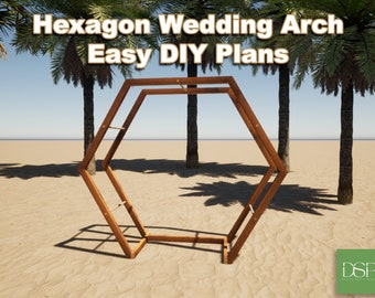 Portable Hexagon Wedding Arbor DIY Plans, Hexagon Wedding Arch Plans, boho wedding arch, Woodworking Plans, Build Plans, diy, wedding plans