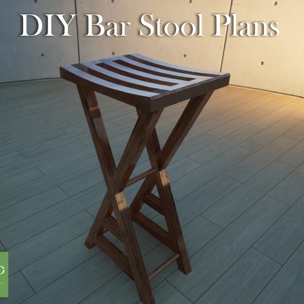 DIY Bar Stool Plans, Woodworking Plans, 4 Legged Chair Plans, Outdoor Chair Plans, Wooden Stool, Patio Chair, Counter Chair, Outdoor Seating
