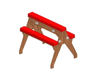 Planos para banco de azotes / PDF plegable para CNC / Muebles para adultos DIY / Love Cuts Studio