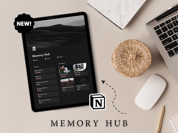 Digital Note-Taking and Topic-Saving Hub | Personal Knowledge Base | Productivity Tool | Aesthetic Notion Template | Memory Hub