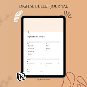Notion Template, Digital Bullet Journal, All In One Life Planner, Daily Journal, Dashboard, Aesthetic Notion Organizer, Editable Template