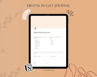 Notion Template, Digital Bullet Journal, All In One Life Planner, Daily Journal, Dashboard, Aesthetic Notion Organizer, Editable Template