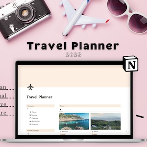 Travel Planner Notion Template, Productive Organization, Digital Travel Planner, Trip Tracker, Itinerary Organizer, Travel Productivity