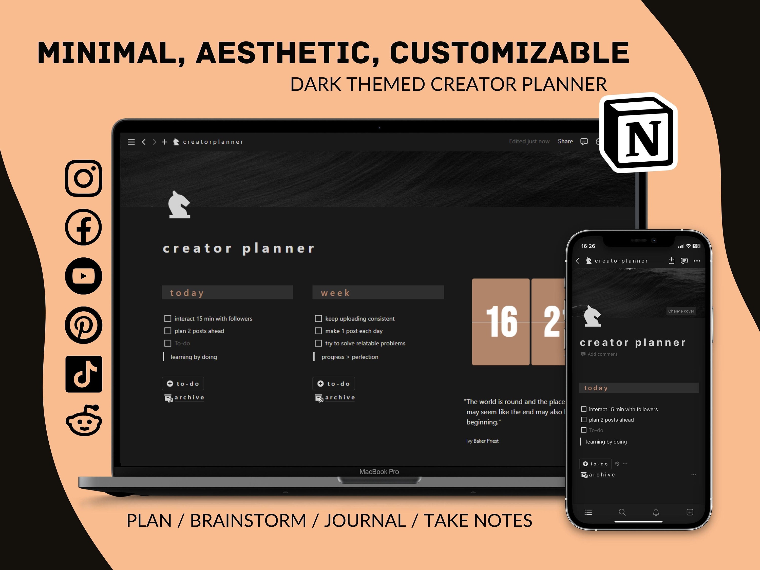Creator Planner Template - Social Media Manager, Instagram Content ...