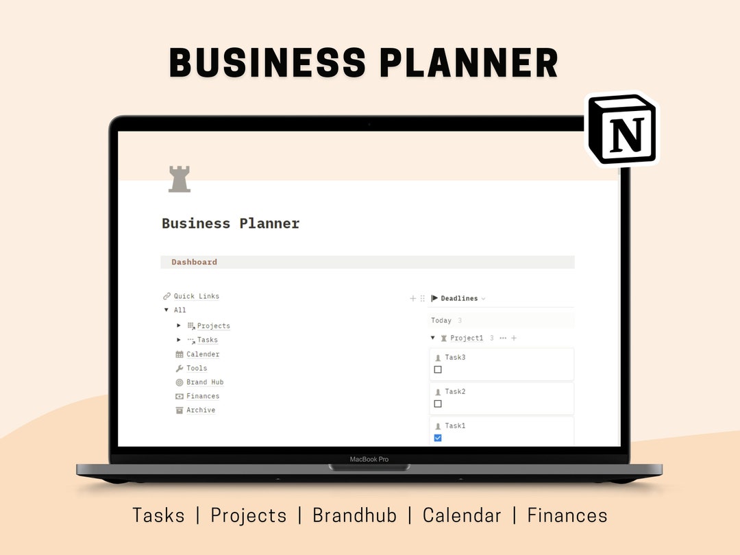 Business Planner Template for Notion | Brand Hub | All in One | Project ...