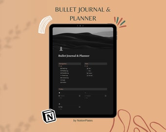 Notion Template, Bullet Journal & Planner, All In One Life Planner, Daily Journal Template, Aesthetic Notion Organizer, Editable Template