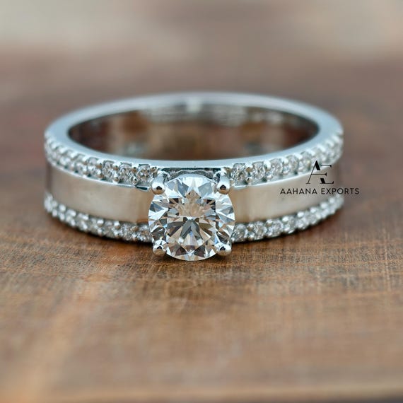 0.50 CT Brilliant Round Cut Lab Grown Diamond Engagement Ring, Solitaire Round Cut Ring, IGI Certified Diamond Ring, Anniversary Gifts.