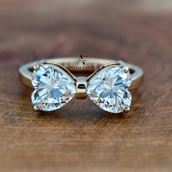 2 Carat Total Heart-Pair cut Diamond Ring | Lab Grown | Proposal Ring | Anniversary Ring | Engagement Ring | Wedding ring for her