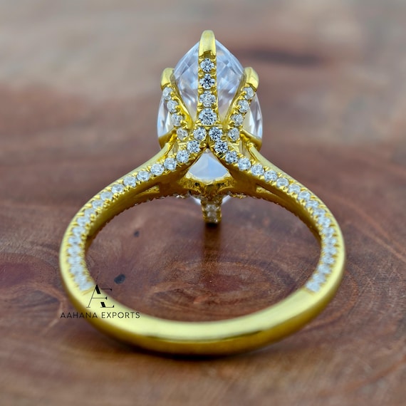 3 Carat Marquise Diamond Engagement Ring Lab Grown | Six Claw Prong Setting | Proposal Ring | Anniversary Ring | Engagement Ring for her