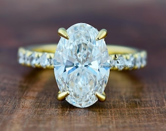 3 Carat Oval Diamond Ring | Lab Grown | Proposal Ring | Anniversary Ring | Engagement Ring | Wedding ring for her