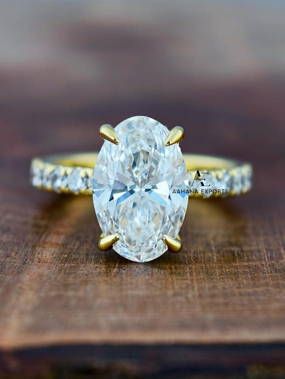 3 Carat Oval Diamond Ring | Lab Grown | Proposal Ring | Anniversary Ring | Engagement Ring | Wedding ring for her