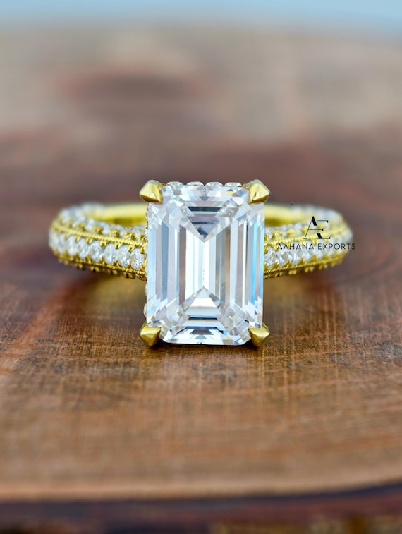 2 Carat Emerald Diamond Ring | Lab Grown | Proposal Ring | Anniversary Ring | Engagement Ring | Wedding ring for her