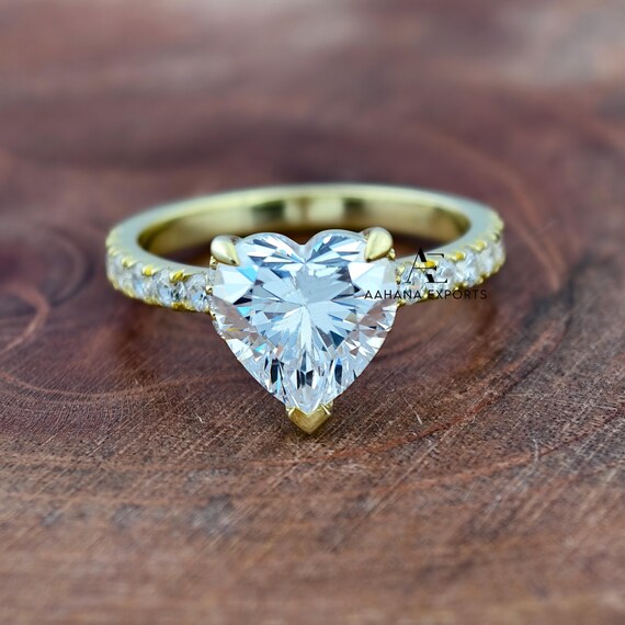3 Carat Heart cut Diamond Ring | Lab Grown | Proposal Ring | Anniversary Ring | Engagement Ring | Wedding ring for her