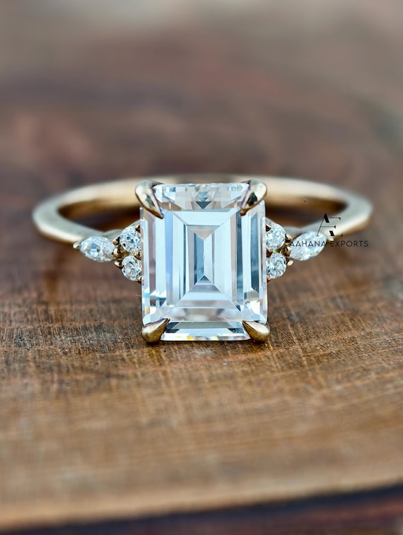 2 Carat Emerald Diamond Ring | Lab Grown | Proposal Ring | Anniversary Ring | Engagement Ring | Wedding ring for her