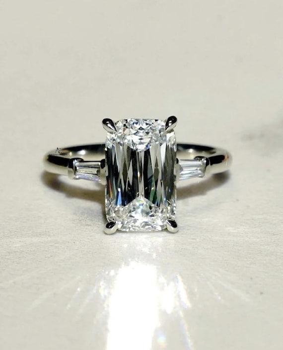 Criss Cut 4.00 Ct Lab-Grown Diamond Engagement Ring, Criss Cut Moissanite Ring, Lab-Grown Diamond Engagement Ring, Vintage Criss Cut Ring