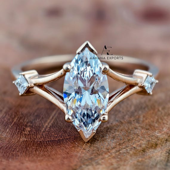 2 Carat Marquise Diamond Engagement Ring Lab Grown | Six Prong Setting | Proposal Ring | Anniversary Ring | Engagement Ring for her