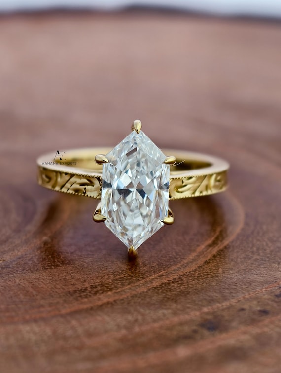 2 CT Dutch Marquise Lab-Grown Diamond Ring Vintage Art Deco Filigree Engagement Ring Engraved Gold Band Antique Bridal Gift