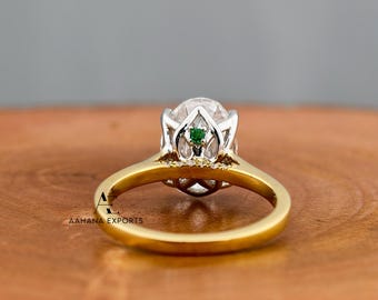 Oval Lab Grown Engagement Ring, 3 CT Delicate Oval Solitaire Ring, Tulip Setting Oval Lab Grown Ring, Oval cvd Diamond Ring, Wedding Ring.